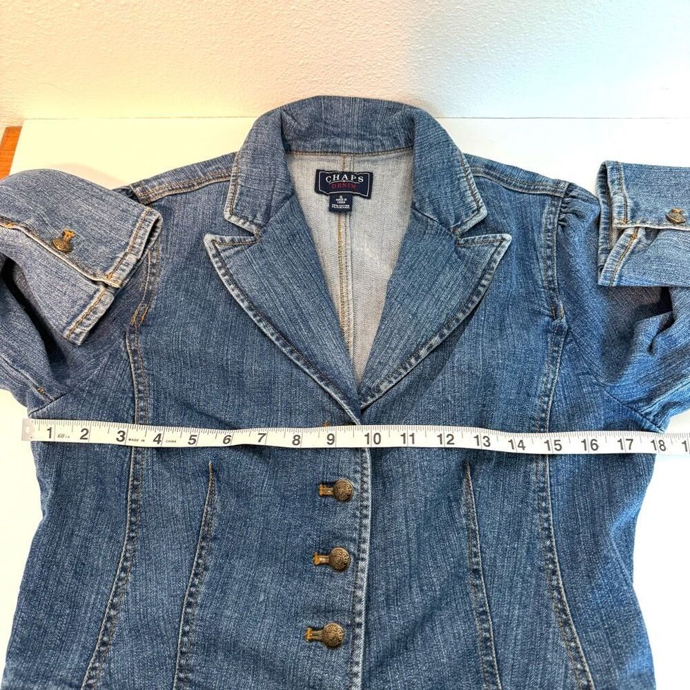 Vintage Chaps Denim Button Down Jacket Size Small - image 7